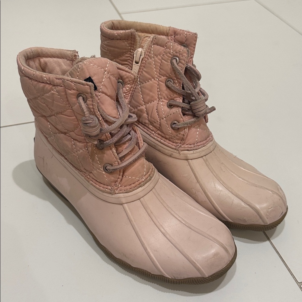 Sperry girls Light Pink Winter duck Boots 3